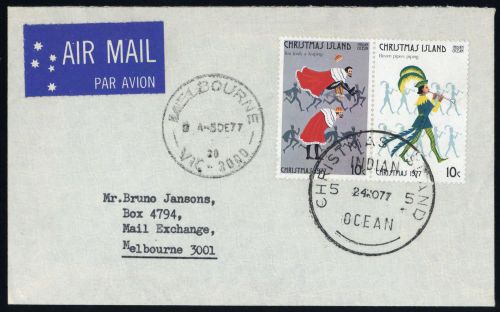 1977, Weihnachtsinseln, 95-96, Brief