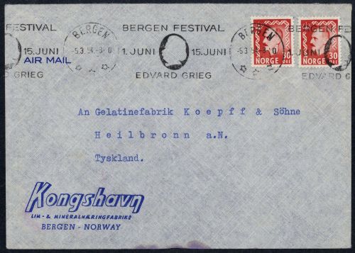 1954, Norwegen, 361 (2), Brief
