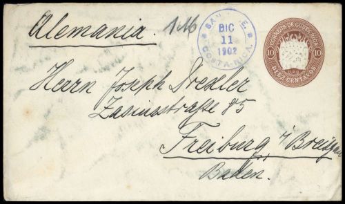 1890, Costa Rica, U 4 II, Brief