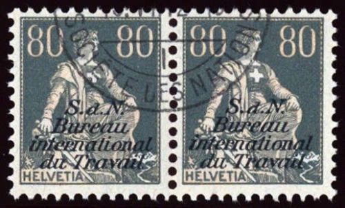 1923, Schweiz Internationale Arbeitsamt BIT, 10 x PF, cto