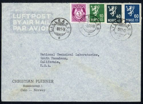 1946, Norwegen, 230 u.a., Brief