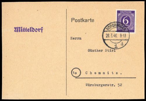 SBZ Thüringen, Brief