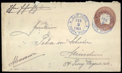 1890, Costa Rica, U 4 II, Brief