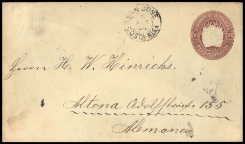 1890, Costa Rica, U 4 II, Brief