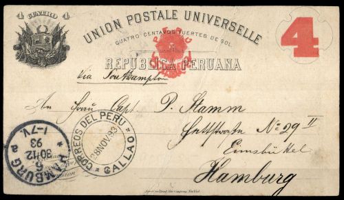 1884, Peru, P 17 aB, Brief