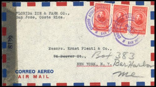 1943, Costa Rica, 306 (3), Brief
