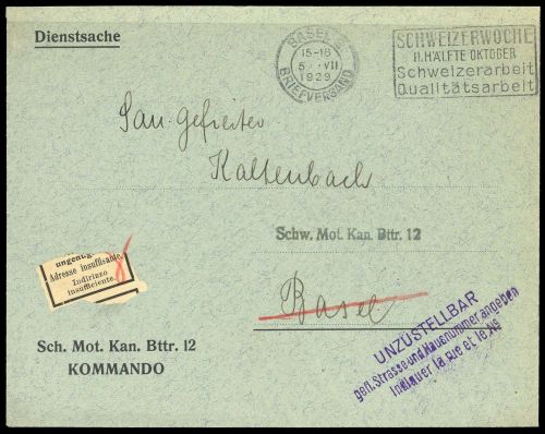 1957, Schweiz Weltpostverein UPU, 5, 2, Briefst.