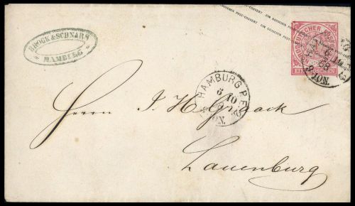 1868, Altdeutschland Norddeutscher Postbezirk, U 1 Ab, Brief