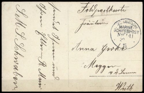 1915, Deutsche Marine Schiffspost, Brief