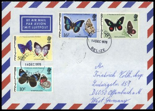 1974, Belize, 338, 370 u.a., Brief