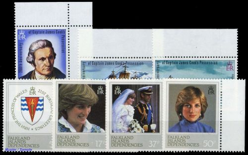 1975, Falkland Abhänige Gebiete F Süd Georgien, 48-50 u.a., **