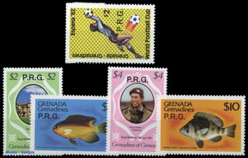 1982, Grenada Grenadines, D 19 u.a., **
