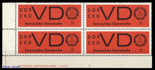 1965, DDR Vertrauliche Dienstsachen, VD 3 x DV, **