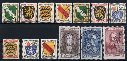 1945, Französische Zone Allgemeine Ausgabe, 1-13, gest.