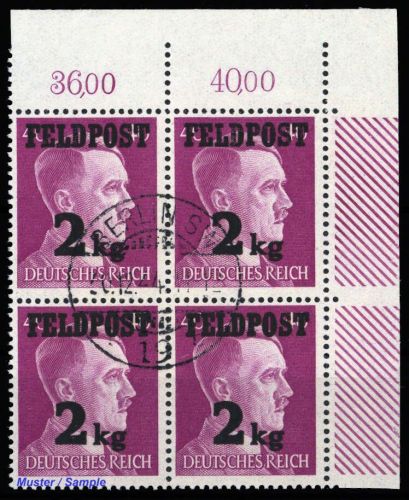 1944, Deutsche Besetzung II. WK, Feldpostmarken, 3 Ecke, cto