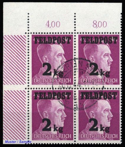 1944, Deutsche Besetzung II. WK, Feldpostmarken, 3 Ecke, cto