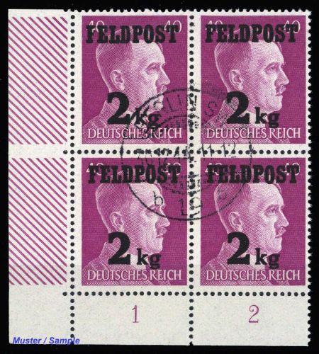 1944, Deutsche Besetzung II. WK, Feldpostmarken, 3 Ecke, cto