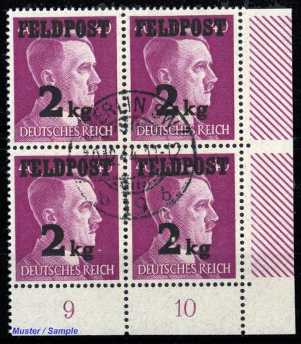 1944, Deutsche Besetzung II. WK, Feldpostmarken, 3 Ecke, cto