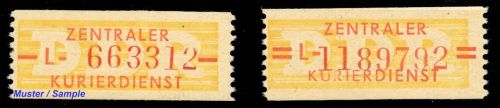 1958, DDR Verwaltungspost B Zentraler Kurierdienst, 16-17 NL, **