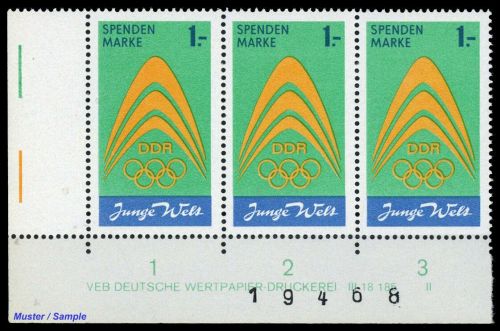 1971, DDR Spendenmarken, Sp I DV, **