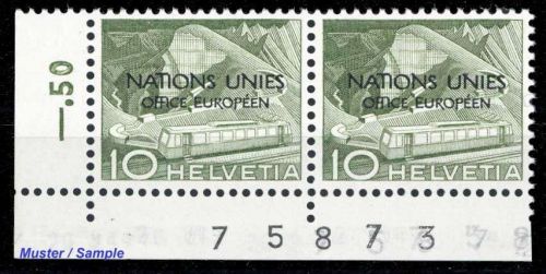 1950, Schweiz Europäisches Amt der Vereinten Nationen ONU, 2 ...