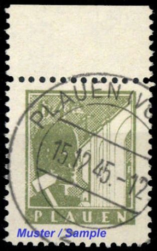 1945, Deutsche Lokalausgabe Plauen, 3 v OR, gest.