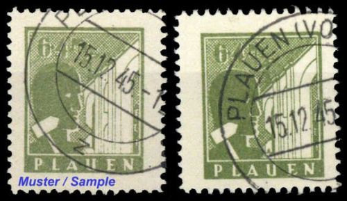 1945, Deutsche Lokalausgabe Plauen, 3 v+y, gest.