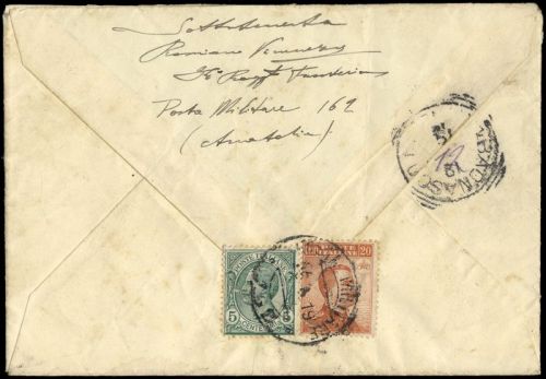 1919, Türkei Italienische Besetzungs Postämter, 129+88, Brief