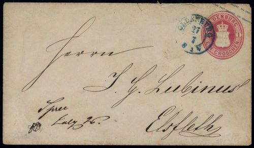 1863, Altdeutschland Oldenburg, U 10, Brief