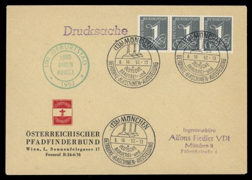 1957, Int.Organisationen,Pfadfinder,, Brief