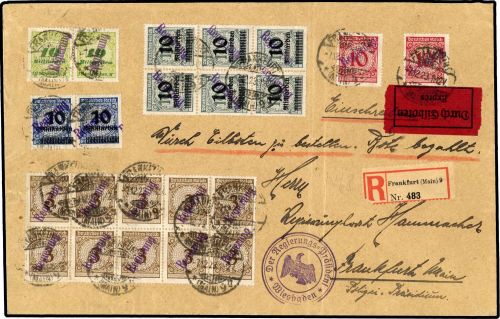 Deutsches Reich Dienst Regierung Frankfurt, FFM 15 (10) u.a., Brief