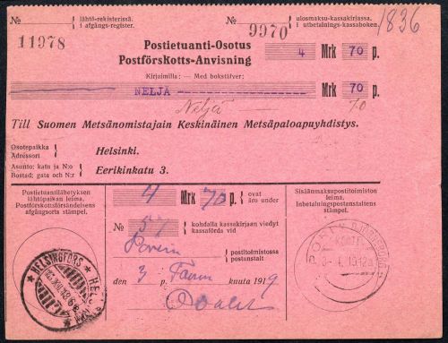 1912, Finnland, Brief