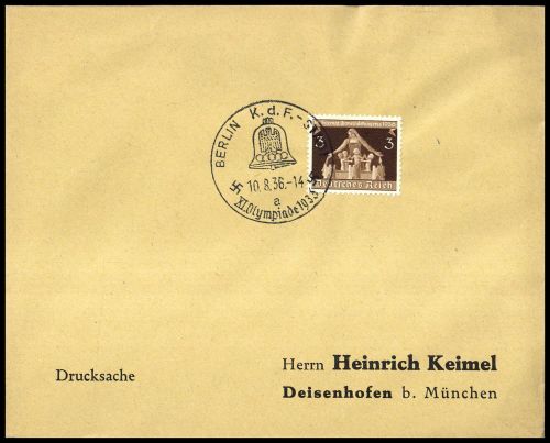 Sport u. Spiel,Olympia Berlin 1936,Sonderstempel, Brief