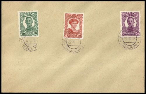 1918, Österreich Feldpost Allgemeine Ausgaben, 73-75, Brief