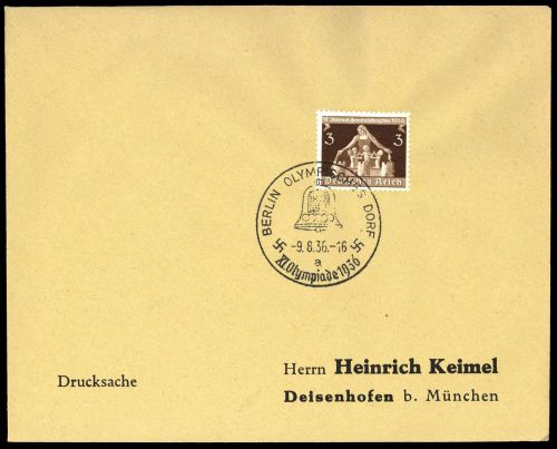 Sport u. Spiel,Olympia Berlin 1936,Sonderstempel, Brief