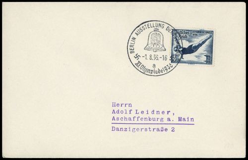Sport u. Spiel,Olympia Berlin 1936,Sonderstempel, Brief
