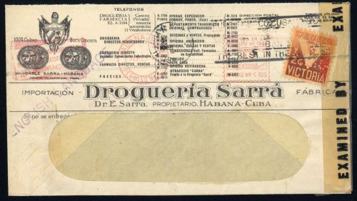 1944, Cuba, ZZ 6 FL u.a., Brief