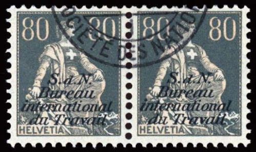 1923, Schweiz Internationale Arbeitsamt BIT, 10 x PF, cto