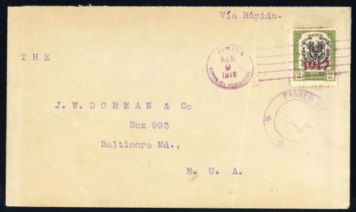 1917, Dominikanische Republik, 183, Brief