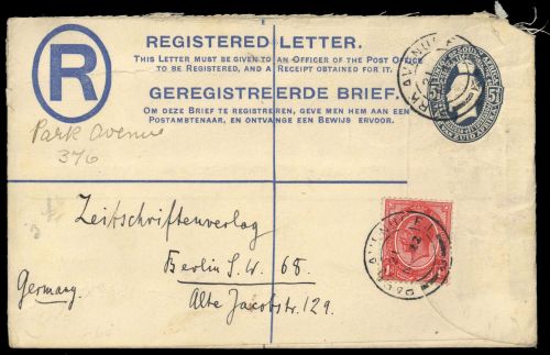 1922, Südafrika, EU 4 B u.a., Brief