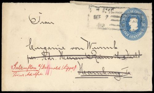 1911, Costa Rica, U 10, Brief