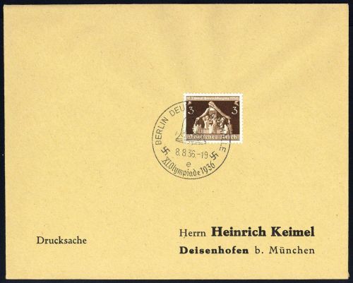 Sport u. Spiel,Olympia Berlin 1936,Sonderstempel, Brief