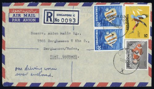 1962, Singapur, 66 u.a., Brief