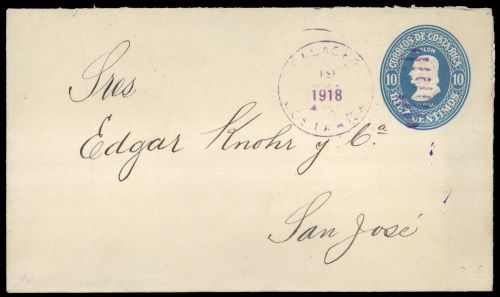 1911, Costa Rica, U 10, Brief