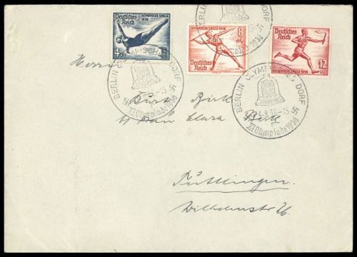 Sport u. Spiel,Olympia Berlin 1936,Sonderstempel, 610 u.a., Brief