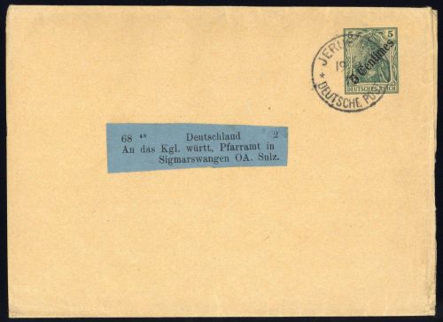 1910, Deutsche Auslandspost Türkei, S 6, Brief