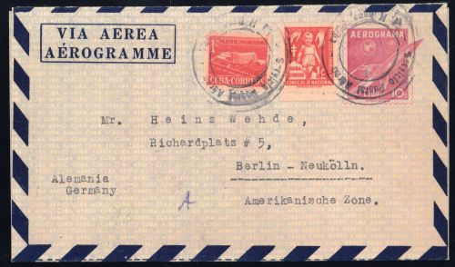 1957, Cuba, P 31, 34 X u.a., Brief