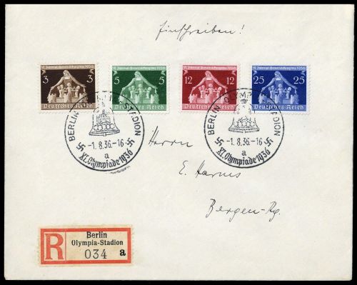 Sport u. Spiel,Olympia Berlin 1936,Sonderstempel, 617-20, Brief