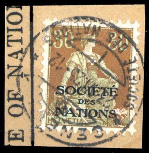 1922, Schweiz Völkerbund SDN, 6, Briefst.