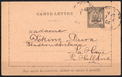 1888, Tunesien, K 4, Brief